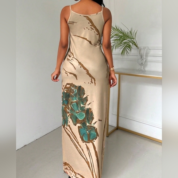 Summer Fashion Butterfly & Flower Printed Spaghetti Strap Dress - Picture 5 of 5